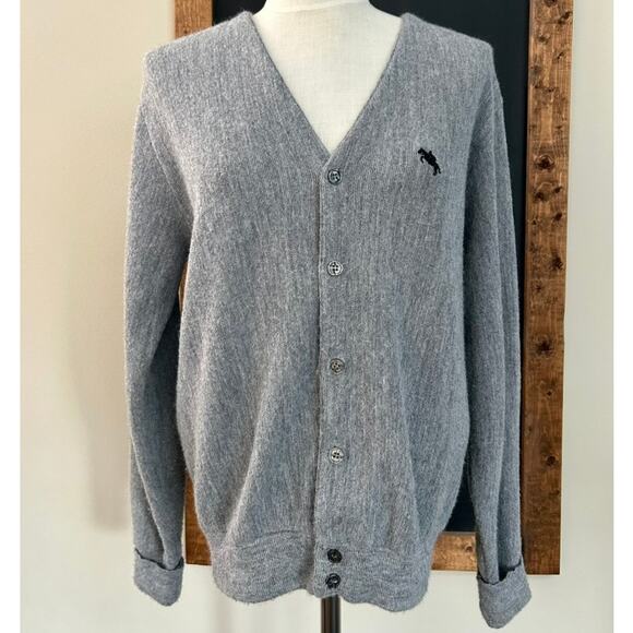 Vintage Steeplechase Gray Wool Cardigan M Academia Preppy Collegiate Sweater - Picture 4 of 13